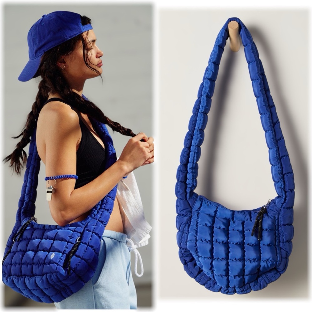 NWT Free People x FP Movement Quilted Baby Carryall Crossbody Bag in Royal Blue - Picture 12 of 12